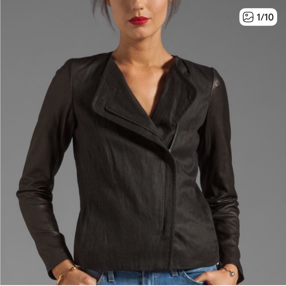 Vince Linen and Leather Jacket